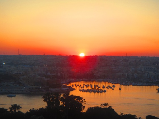 View from Valletta at sunset