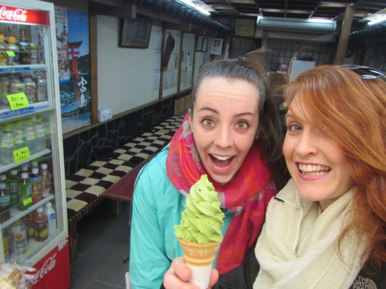 We tried Green Tea Ice Cream because EVERYONE eats it....but we decided we don't like it....