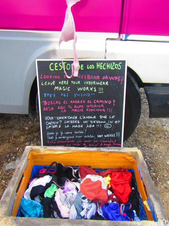 Box to leave underwear in the hopes of finding love on the Camino....OBVS I left some